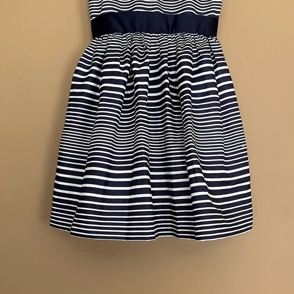 {Gymboree} Sleeveless Striped Fit & Flare Dress in Navy & White - Girls 6